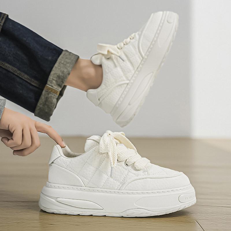 Shoes Winter Casual Board Shoes Youth Thick Sole Heightening Leather Surface Waterproof and Non-slip Sports