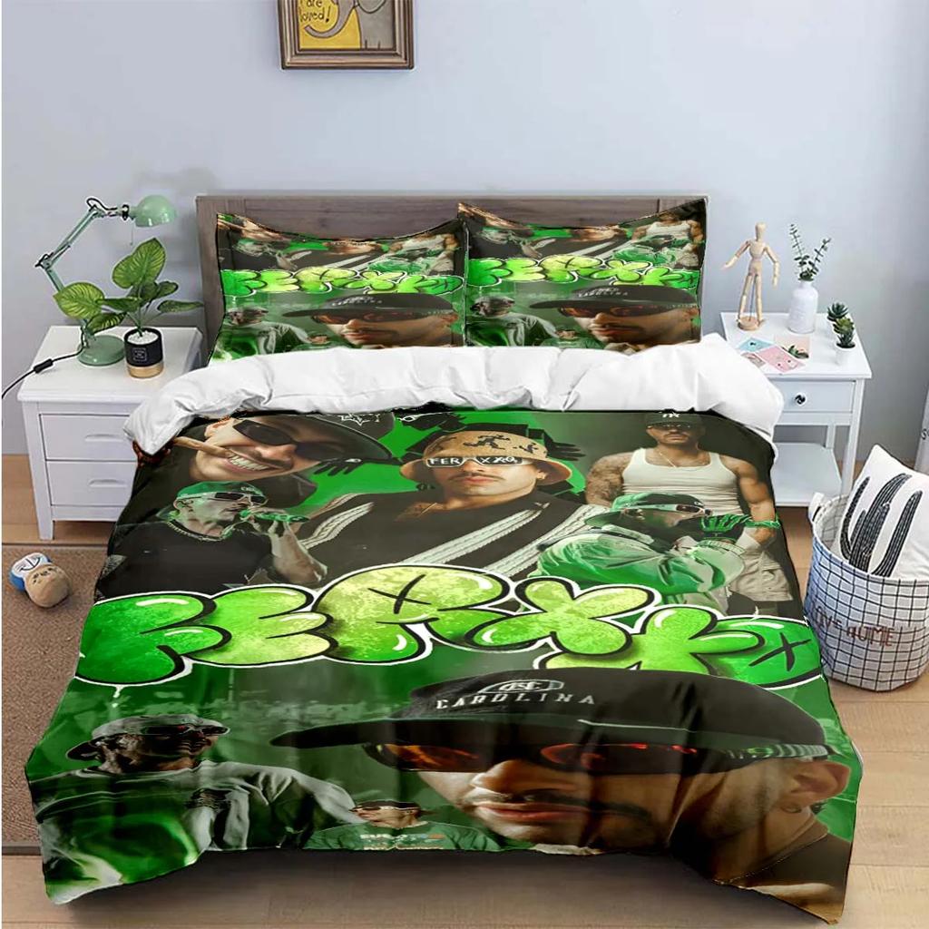 Fashion Pop Singer Ferxxo Feid Print Bedding Sets Bed Supplies Set Duvet Cover Bed Comforter Set Bedding Set Luxury Birthdaygift