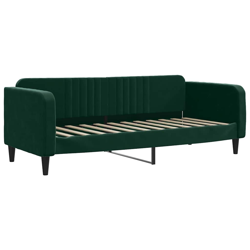Vidaxl Sofa With Sleeping Function, Dark Green, 80X200Cm, Upholstered In Velvet