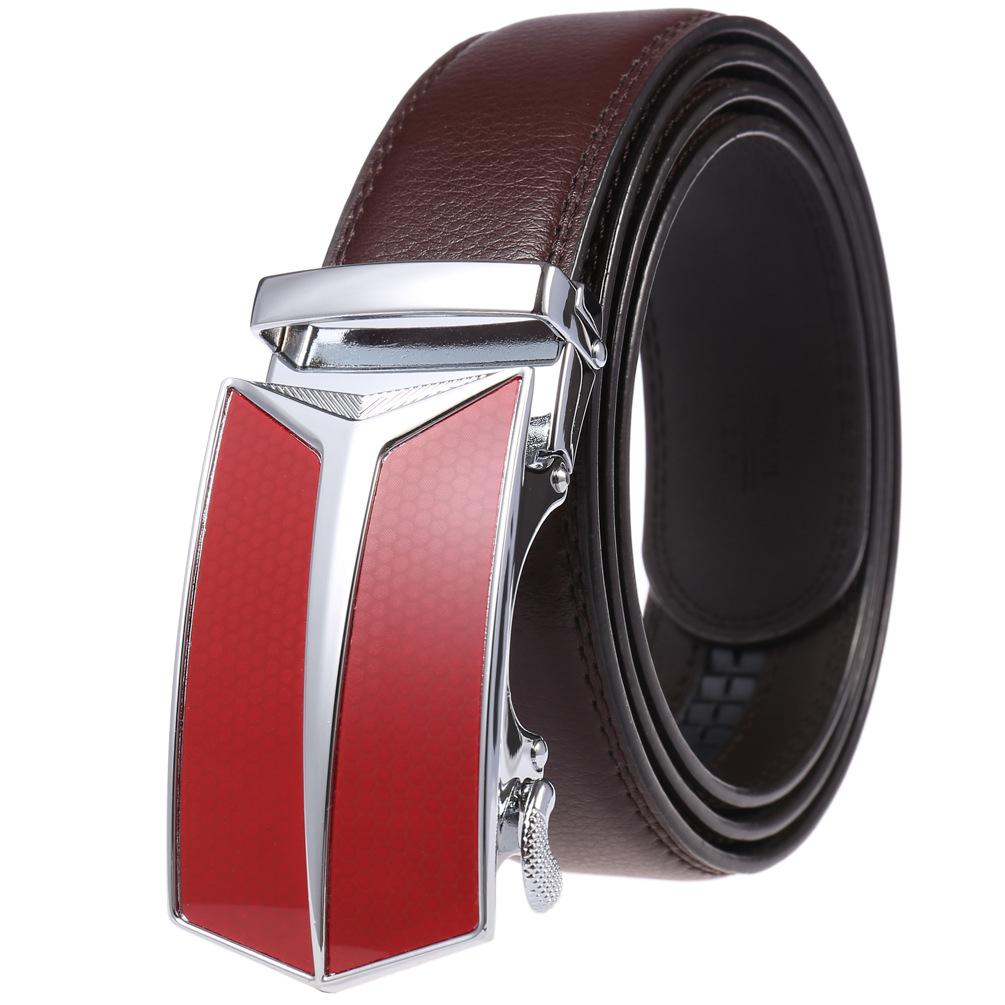 Men'S Belt, Automatic Buckle Cowhide Belt Casual Business Ly36-1314-1