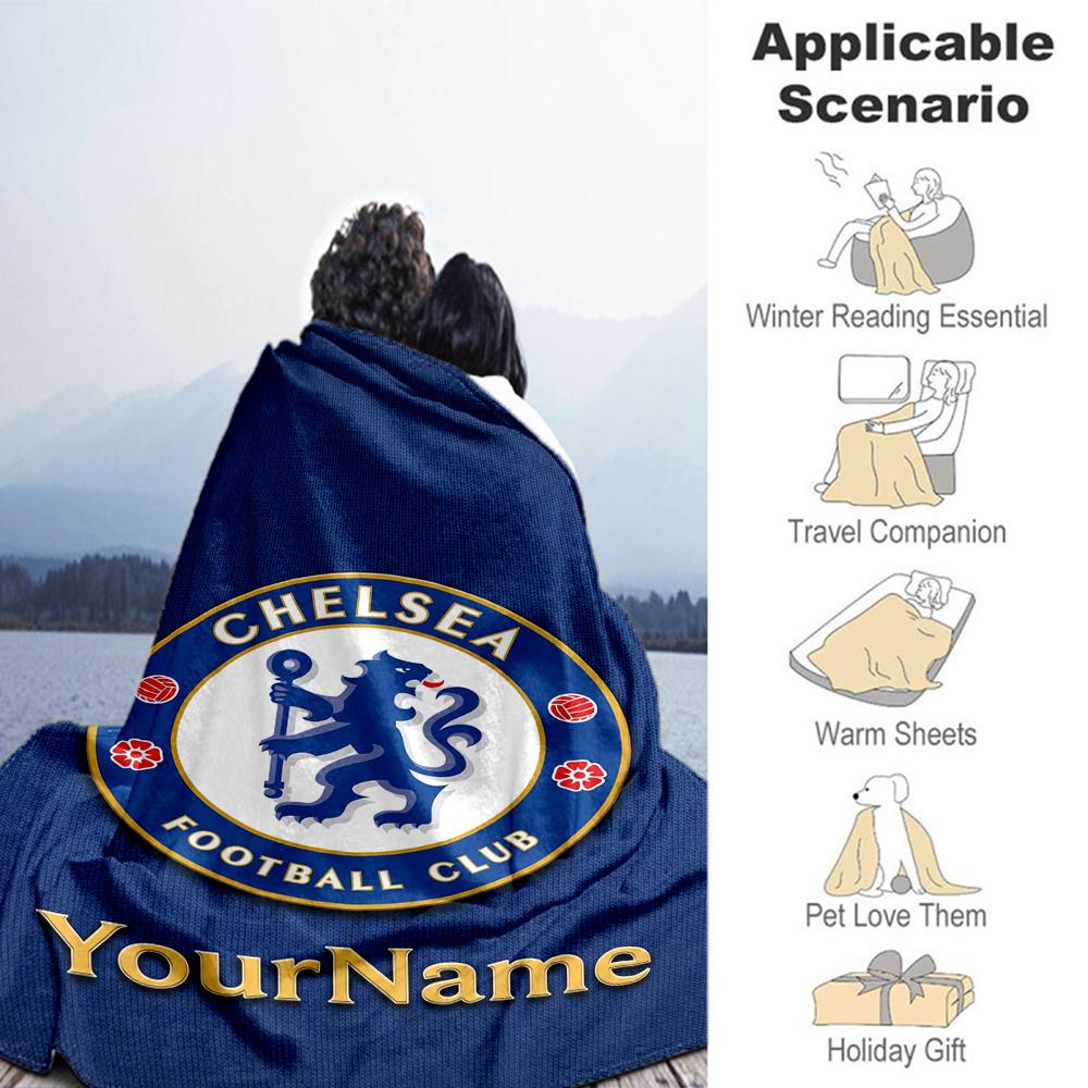Chelsea Customize Text Blanket Lightweight Personalized Blanket Ultra-Soft Perfect for Living Room Seaside Bedding Nap Four Seasons Universal