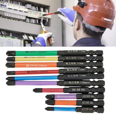 Magnetic Special Slotted Cross Screwdriver Bit For Electrician FPH FPZ 65mm-110mm Hand Tools Power Tools Accessories