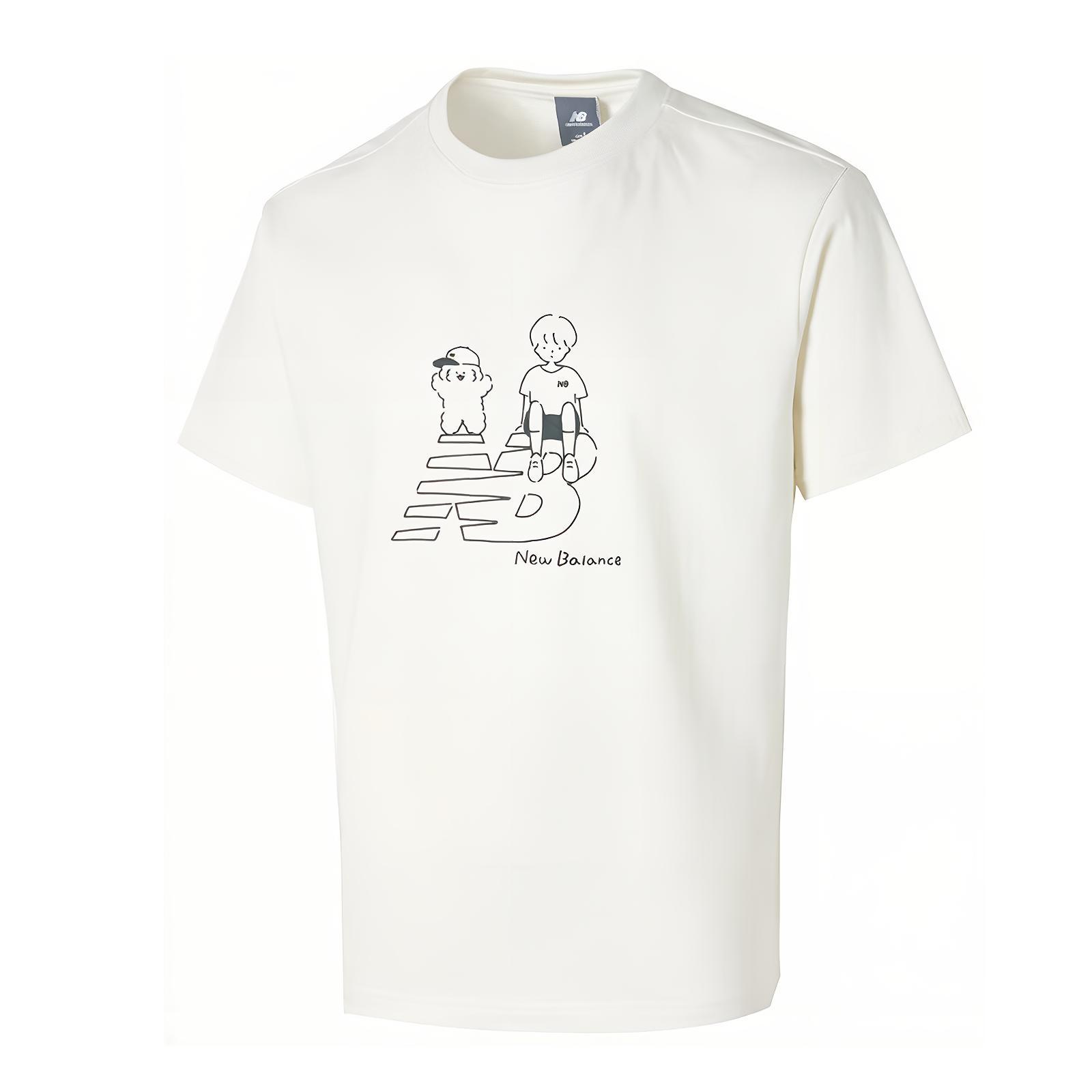 New Balance T Shirt Unisex White AMT42337-CIC L