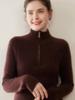 Zipper Lapel Cashmere Knit Loose Long Sleeve Pullover Sweater for Autumn/Winter
