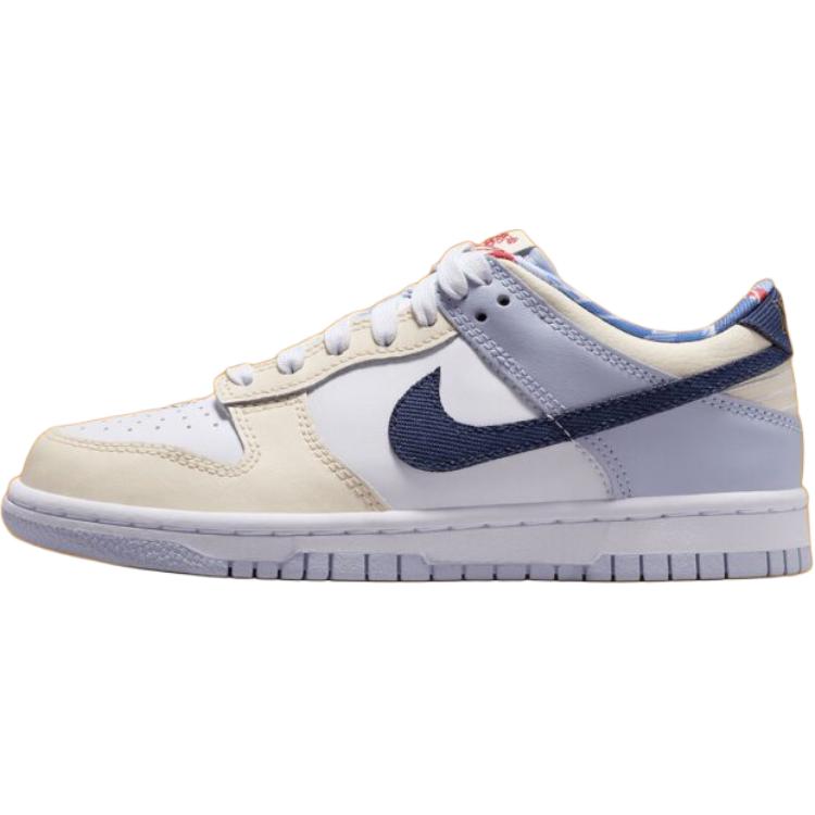

Nike Dunk Low GS Just Do It Детские кроссовки Белый Призрак Полуночный-Темно-синий IH7343-141 35.5