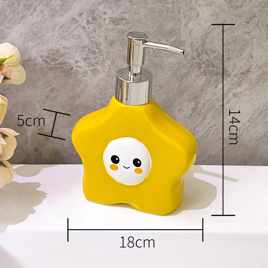 280ml Star Lotion Bottle Household Bathroom Shampoo and Shower Gel Press-type Dispensing Bottle Ceramic Bottle Soap Dispenser