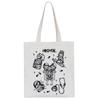Gothic Harajuku White Vintage Canvas Bag Horror Fuunny Cartoon Print Large-capacity Shopper Handbag Fashion Casual Shoulder Bag