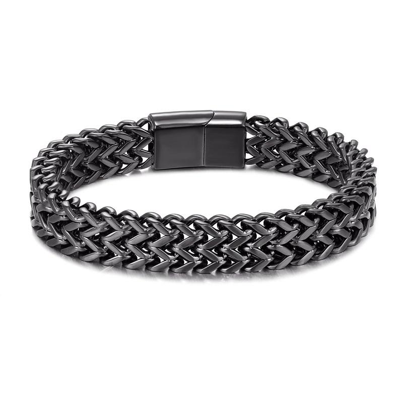 10MM Wide Cuban Link Chain Bracelet Men 18k Plated Stainless Steel Mens Bracelets & Bangles Hip Hop Biker Hand Chain Bracelet 19cm