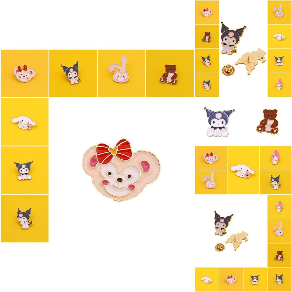 Adorable Sanrio Metal Cartoon Rabbit Melody Kulomi Brooch For Student Bags