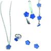 European Elegance: Five-Petal Flower Jewelry Set (Necklace, Bracelet, Bangle, Earrings, Ring)