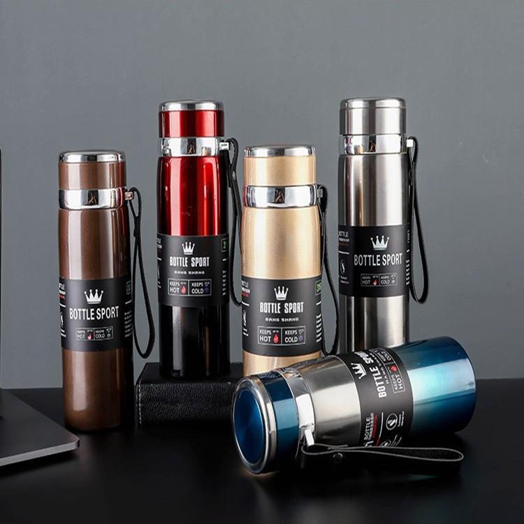 316 Stainless Steel Large Capacity Outdoor Sports Thermos Cup with Portable Lanyard