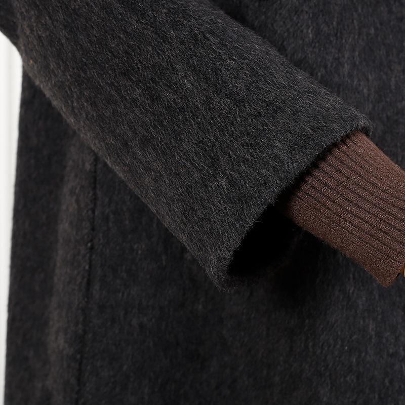 Autumn and Winter New Wool Double-sided Woolen Coat New Long Stand-up Collar Wool Coat Coat