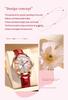 OLEVS Women's Watch Set - Easy-to-Read Bracelet Watch - Premium Stainless Steel - Calendar, 3 ATM Water Resistance, Luminous Gold/Silver (Red)