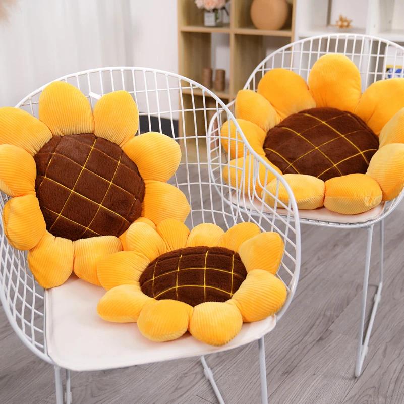 1Pc 40/50/70Cm Stuffed Soft Plant Sunflower Plush Toys Cute Chair Car Plush Cushion Office Nap Pillow Nice Birthday Gift