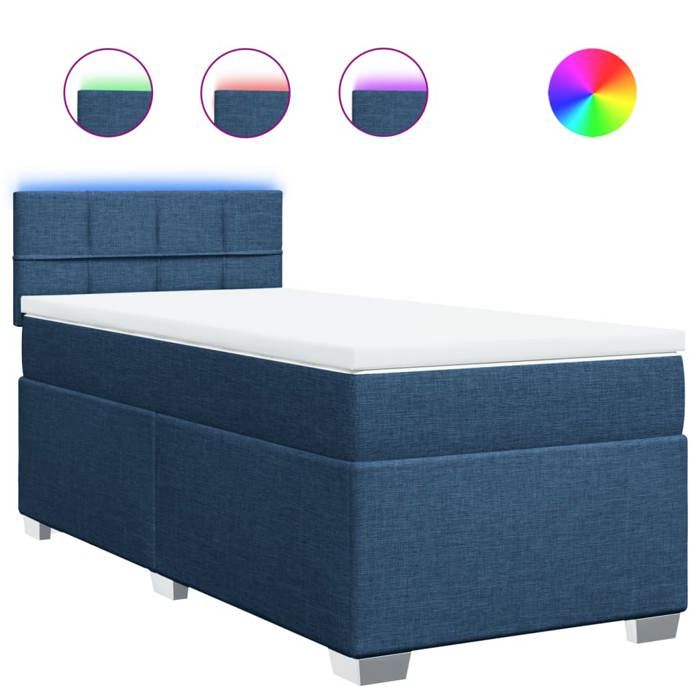 Maison Exclusive - Sommier à lattes de lit avec matelas Bleu 100x200 cm Tissu