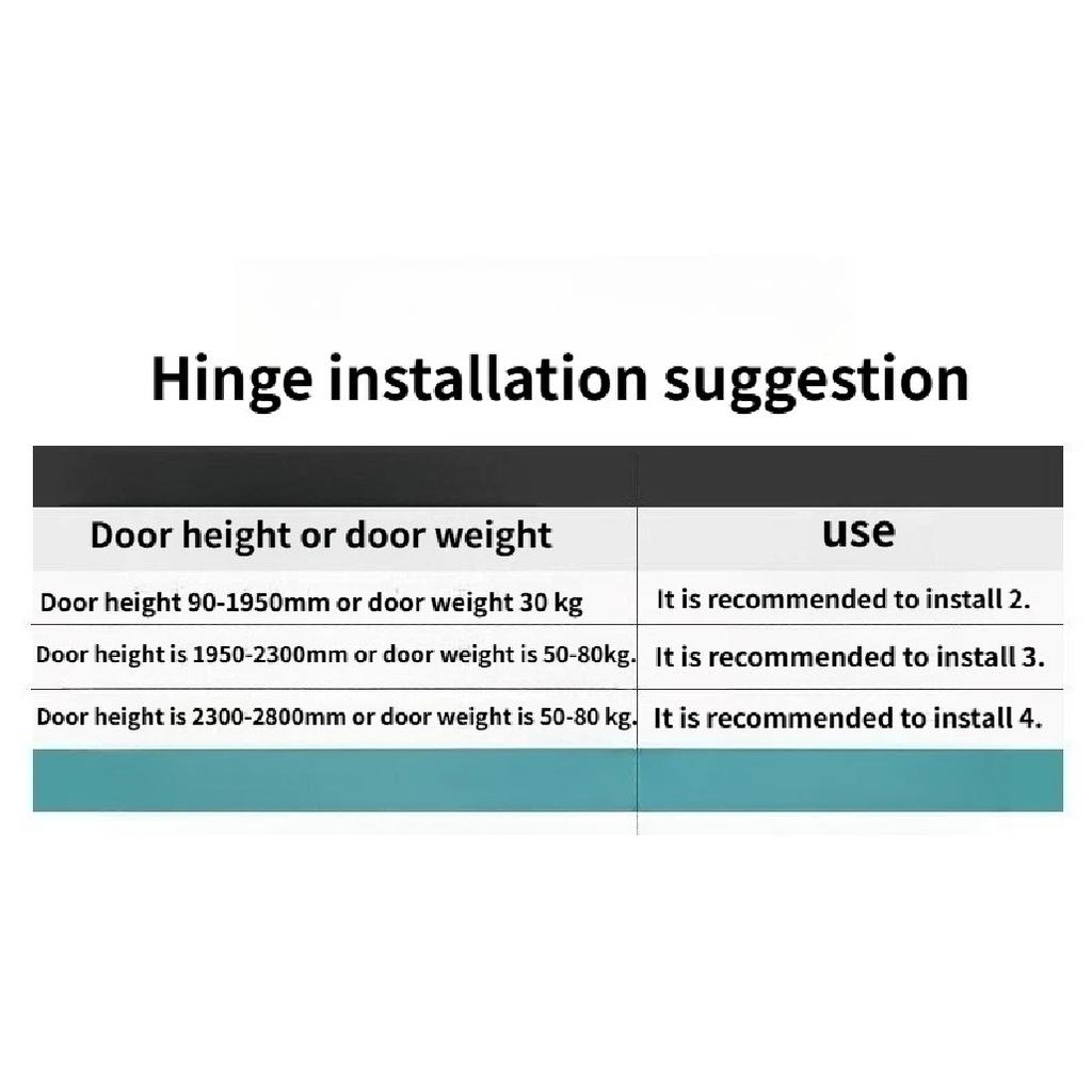 Heavy-duty 4 "automatic Door Closer Hinge 90-degree Stop Buffer Rebound Self-closing Spring Hinge