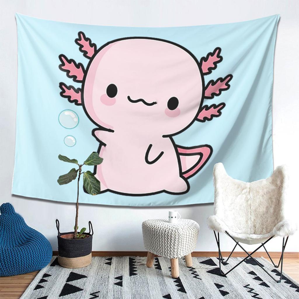 Roztomilý Axolotl Zdraví Gobelín Dekor Umění Estetické Gobelíny do Obývacího Pokojíku Ložnice Domácí Nástěnná Látka Závěsná na Stěnu