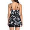 Plus Size Women Tankini Swimsuit Floral Print Two Piece Swimwear Adjustable Straps High Waist Bottoms with Tummy Control