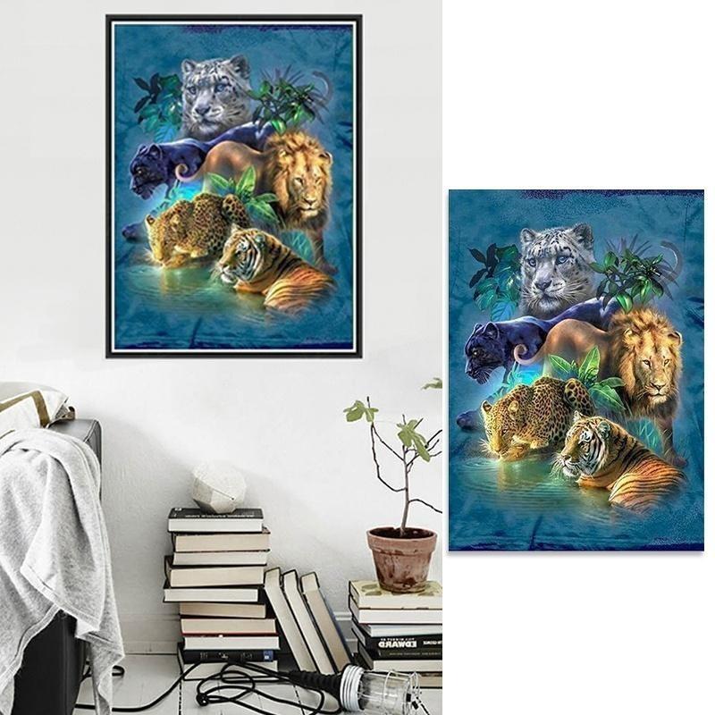 Exquisite 30x40cm Diy Dimond Painting With Four Holy Beasts Full Drill Canvas