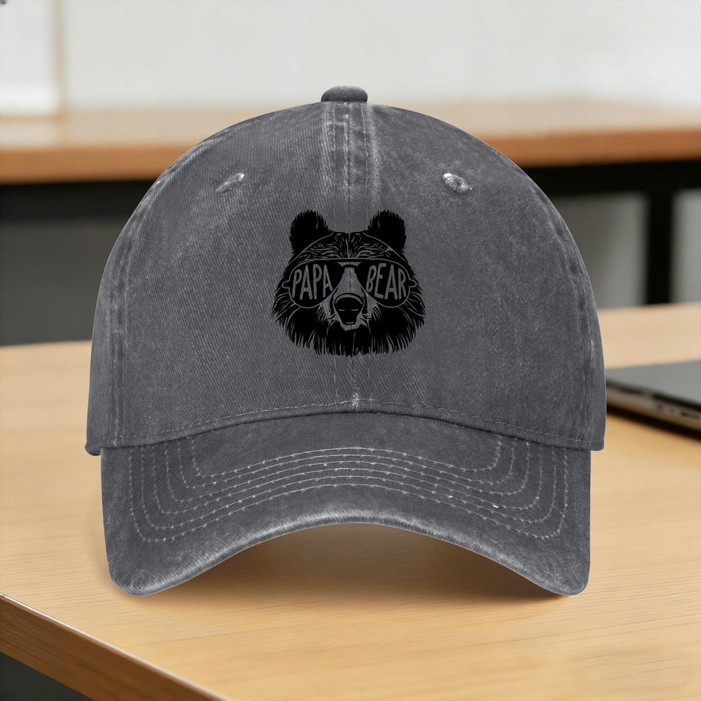 Fathers Day Papa Bear Casual Baseball Cap Summer Trucker Hat Adjustable Outdoor Gym Snapback Cap Unisex Funny Baseball Caps