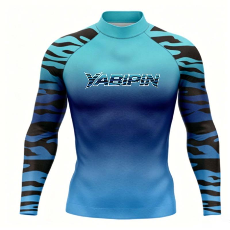 Αντηλιακό Μακρυμάνικο Rash Guard για Άνδρες με Ψηλό Λαιμό – Αντηλιακό Παραλίας Μαγιό