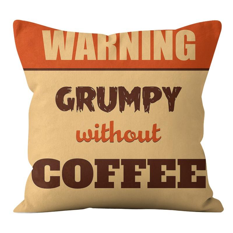American Coffee Moment Linen Pillow Case Sofa Car Office Company Pillow Cushion Cover