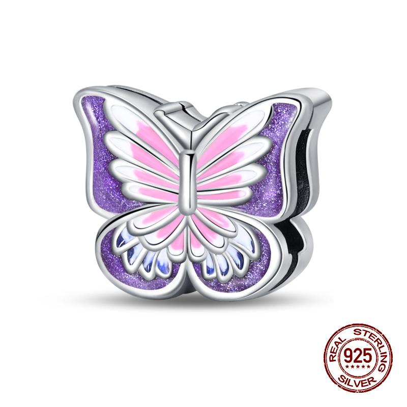 100% Copper Butterfly Protection Heart Charms Flat Bead Fit Pandachoriginal Bracelet Diy Birthday Jewelry Gift