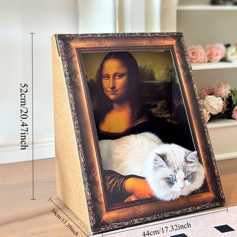 

Oil Painting Scratch Board Cat Nest Integrated Vertical Cats Nest Wear Resistant Anti Scratch Pet Toy Supplies Durable Art Frame