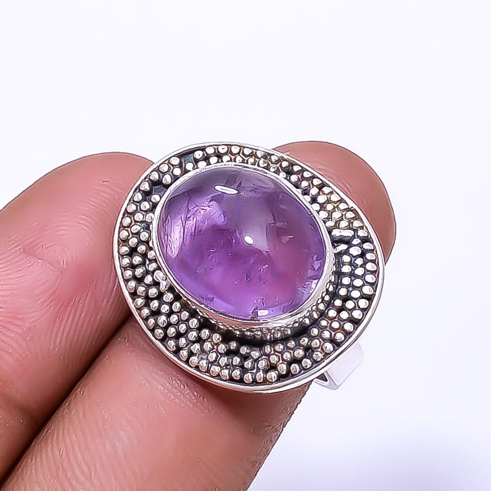 

Purple Amethyst - Mashamba 925 Sterling Silver Bali Ring S.7 R_9464_290_50