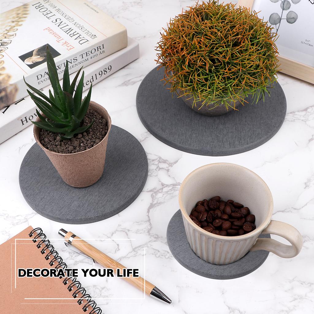 Diatomaceous Earth Coaster 4/6/8Inch Diatomite Plant Saucer Stone Plant Sourcer Instant Dry Water Absorbent Diatomite Tray (Dark
