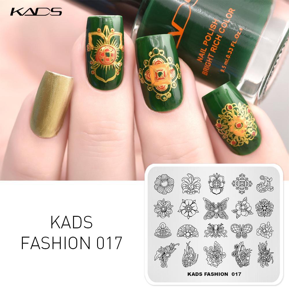 kads Nagelstempelplatten Fashion 017 Nagelmaniküre-Stempelplatten für DIY Nail Art Print Schablone