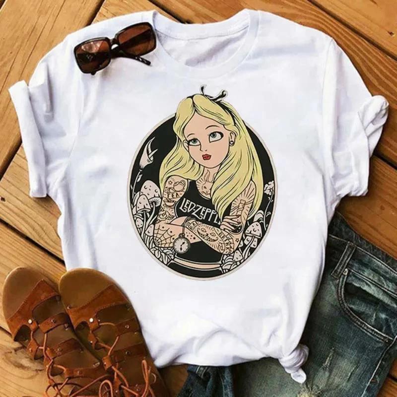 Summer Kawaii Princess Cotton T-Shirt Tops Harajuku Cartoon Graphic Tees Cute T-shirt Blouses Unisex