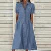 2024 Trendy European & American Lapel Casual Denim Dress