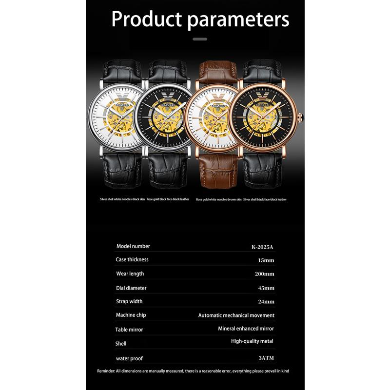 KIMSDUN Watch Men's Top Brand Luxury Clock Men's Automatic Mechanical Table Hollow Watch High-end Waterproof Business Men's Watch