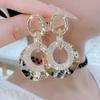 Diamond Hoop Earrings from Europe and America, 2026 New Trendy Style, Popular Influencer Metal Earrings with Silver Needles, Unique Ear Accessories