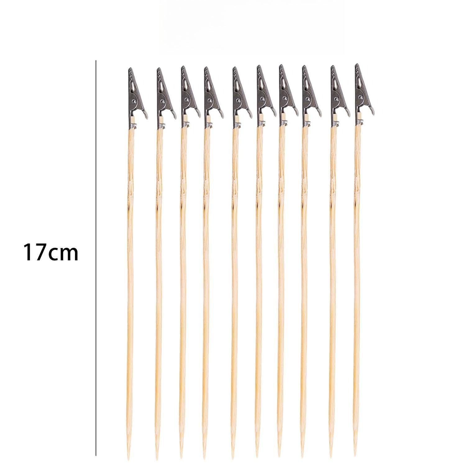 

100/10Pcs Steel Head Wood Stick Crocodile Clip Alligator Clamps Diy Accessories Model Tools Airbrush Spray Kit Wood Card Holder 10PCS