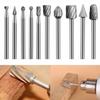 1/8" (3mm) Shank High Speed Steel Rotary Files Burrs Wood Milling Rotary File Burr Set for DIY Woodworking Carving