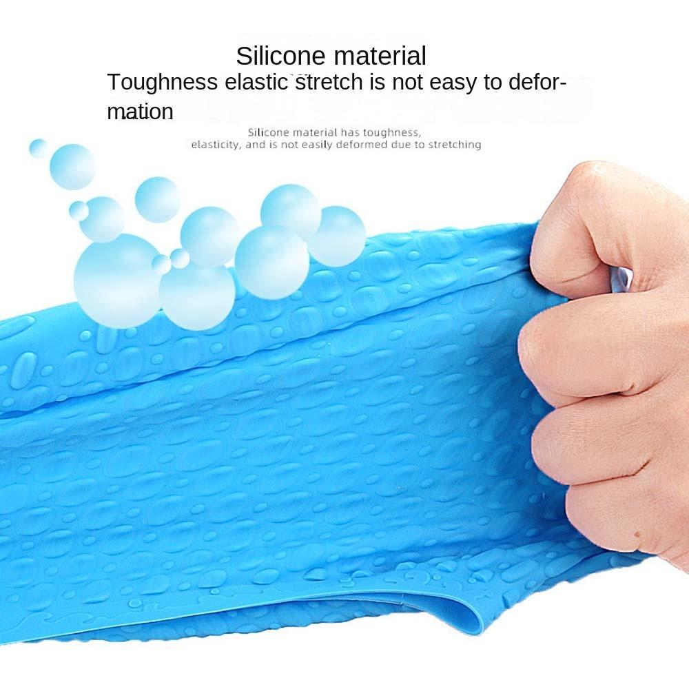 Plus Size Silicone Swimming Cap Waterproof Flexible Protect Ears Pool Hat High Elastic Solid Color Swimming Hat Swim Sports