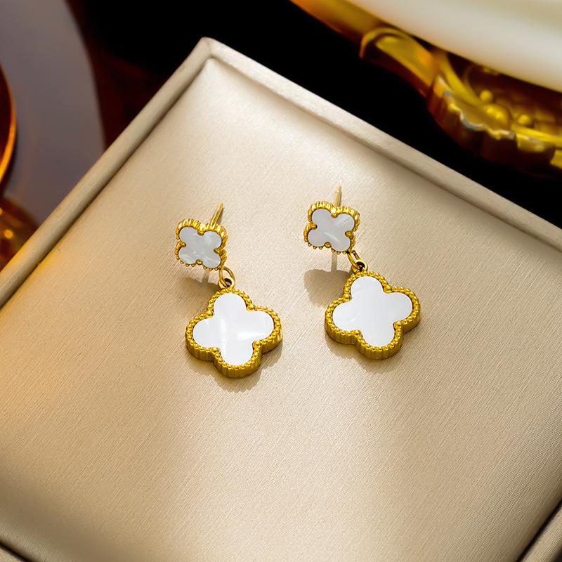 

Классические серьги-четырехлистники: Японский и корейский дизайн, нержавеющая сталь, универсальный титан.