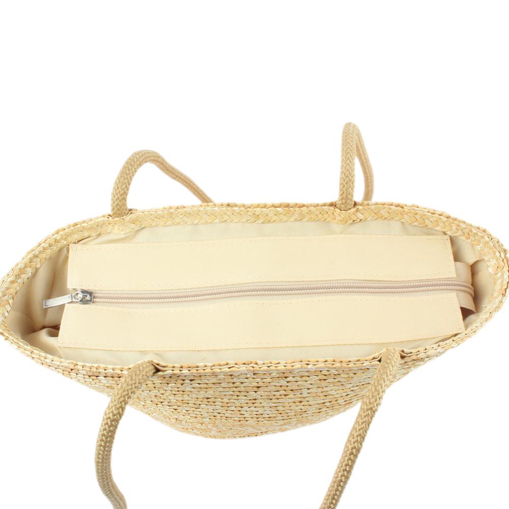 2025 Summer Women's Large Capacity Woven Straw Beach Shoulder Bag