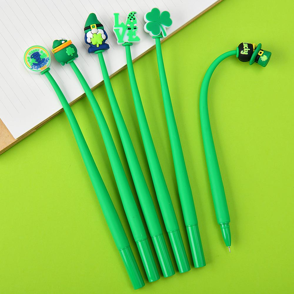 48Pcs St Patrick's Day Comfortable Grip Stationery School Office Supplies Prize Gift Writing Tools Holiday Gift Novelty Stationery Teacher Party Fa