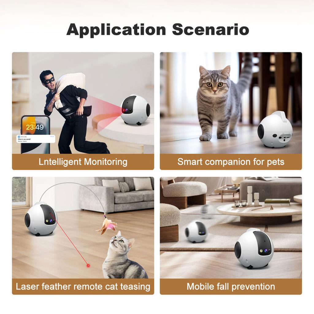 Smart Guardian Robot, 4MP HD Mobile Pet Camera, Home Security Pet Companion with Night Vision, 2 Way Audio, PIR Human