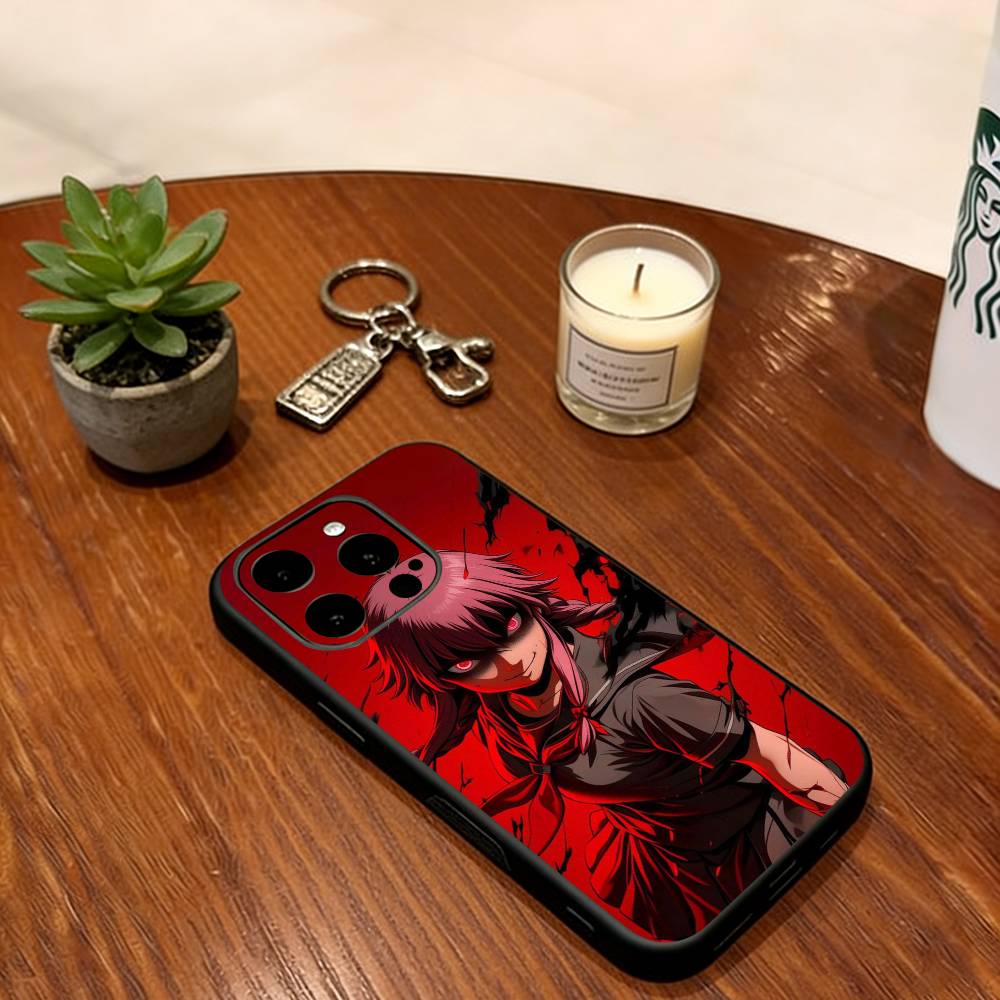 Future Diary Gasai Yuno Phone Case For iPhone 17, 16,15,14,13,12,11 Plus,Pro Max, Others Soft Silicone Black Cover