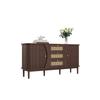 Sideboard, Armoire En Rotin Avec Tiroirs, Commode Avec Portes Coulissantes