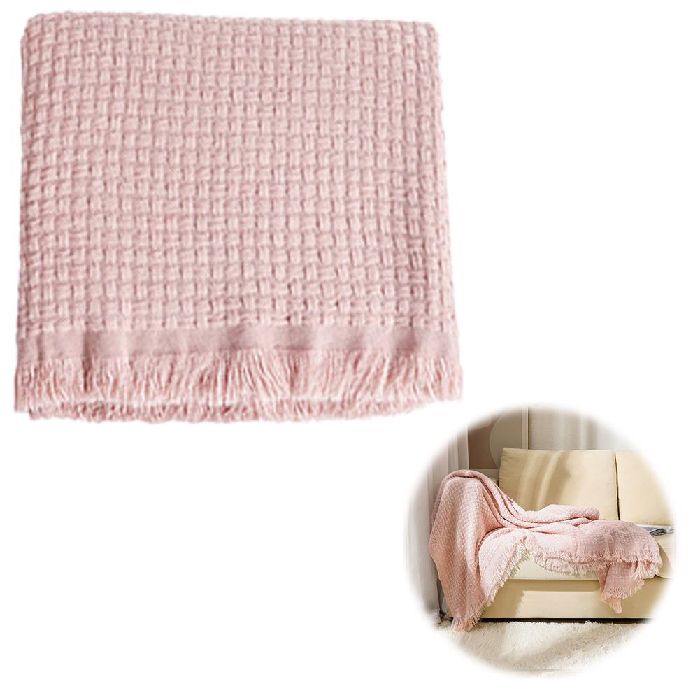 Solid color wool knit sofa blanket