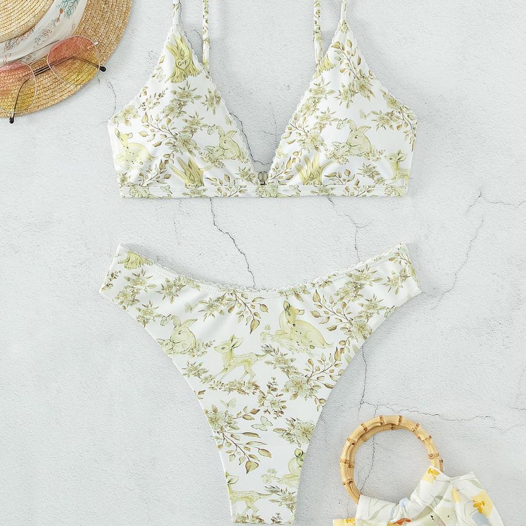 European and American Animal Print Sexy Two-Piece Bikini Set for Women - Trendy Fashion Swimwear