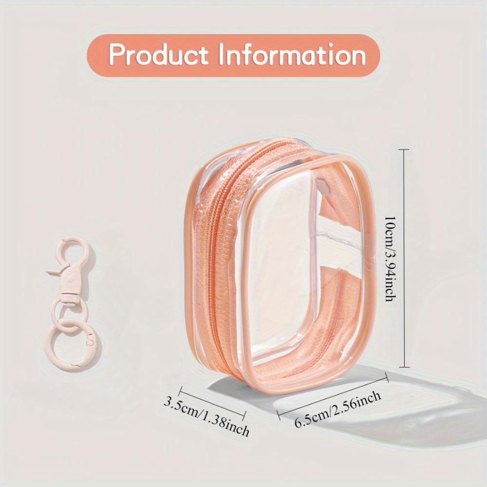 1pc Mini Storage Bag Transparent PVC Zipper Pouch Chargers Data Cables Earphones Jewelry Lightweight Portable Travel & Daily Use