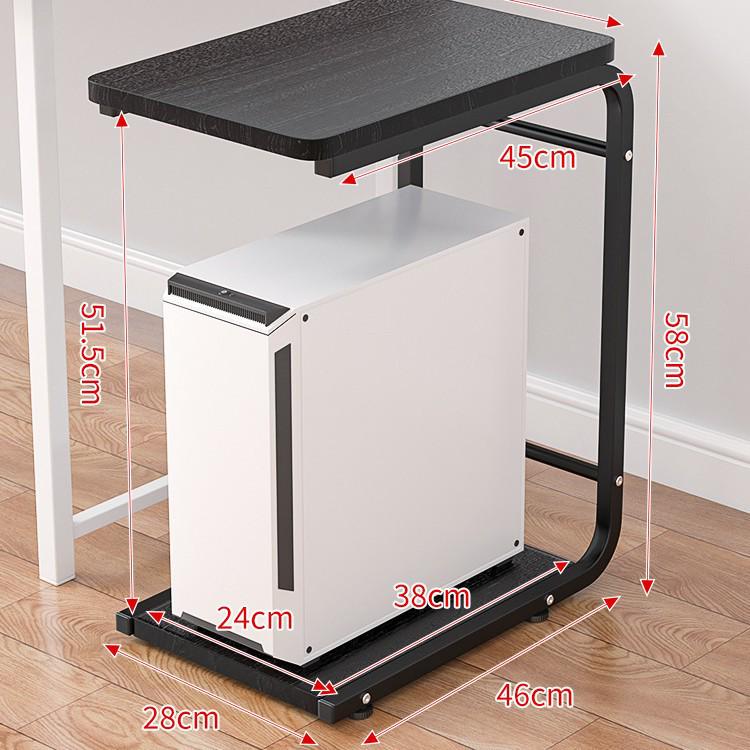 Rolling Desktop Computer Stand with Storage and Printer Shelf