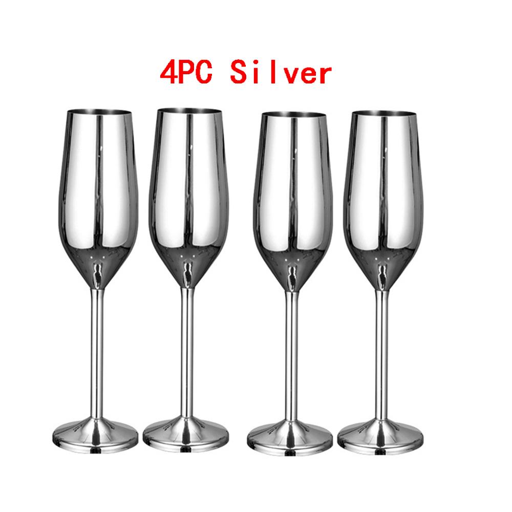 2/4 ks nerezové oceli 304 pohár na víno sklenice na flétnu, šampaňské, kreativní koktejlové sklenice, párty barové nádobí, kuchyňské náčiní, restaurace