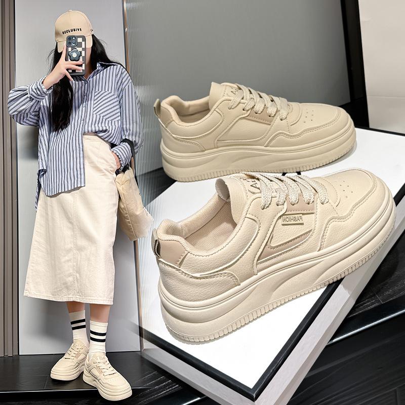 Spring and Autumn new sports and leisure ins platform leather single shoes board shoes
